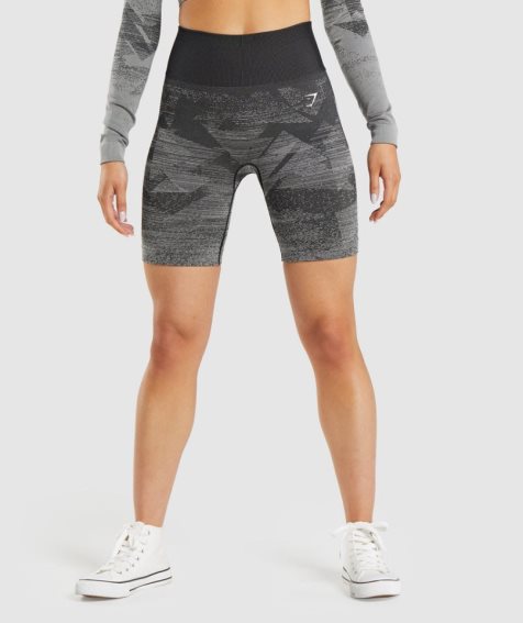 Szorty Gymshark Adapt Ombre Seamless Damskie Czarne | PL 706JYR